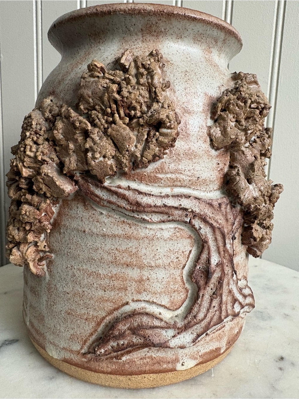 Vintage Primitive Stoneware Jar w/Natural Cork Table Lamp Handmade Rustic VTG - Picture 14 of 16